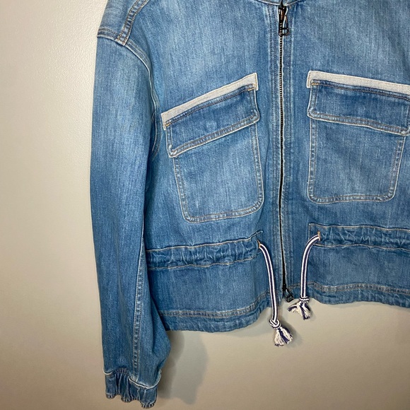 Veronica Beard Roz Drawstring Denim Jacket - Picture 7 of 15